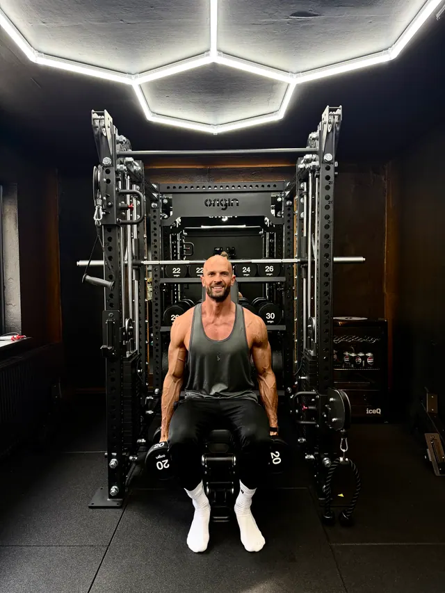Daniel training in his gym